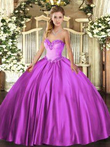 Latest Floor Length Ball Gowns Sleeveless Fuchsia Sweet 16 Quinceanera Dress Lace Up