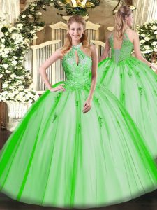 Floor Length Lace Up Quinceanera Dress for Military Ball and Sweet 16 and Quinceanera with Lace and Appliques