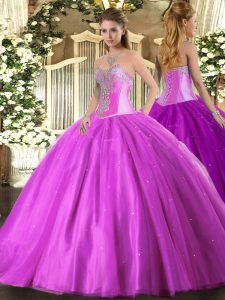 Excellent Tulle Sleeveless Floor Length Quinceanera Dresses and Beading