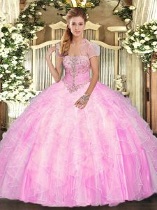 Sleeveless Appliques and Ruffles Lace Up Vestidos de Quinceanera