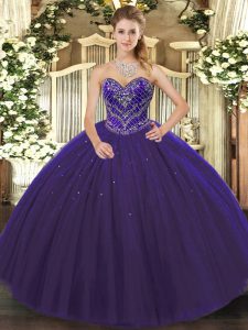 Sleeveless Lace Up Floor Length Beading Sweet 16 Dresses
