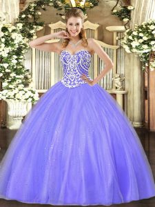 Sleeveless Lace Up Floor Length Beading Sweet 16 Quinceanera Dress