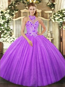 Sophisticated Tulle Sleeveless Floor Length Quinceanera Gowns and Beading