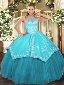 Sleeveless Lace Up Floor Length Beading and Embroidery Sweet 16 Quinceanera Dress