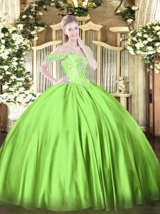 Discount Floor Length Lace Up Quinceanera Dress for Military Ball and Sweet 16 and Quinceanera with Beading