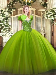 Latest Sleeveless Beading Floor Length 15th Birthday Dress