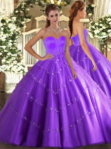 Floor Length Ball Gowns Sleeveless Eggplant Purple Quinceanera Dress Lace Up