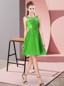 Spectacular Green Sleeveless Chiffon Zipper Quinceanera Dama Dress for Prom and Party and Wedding Party
