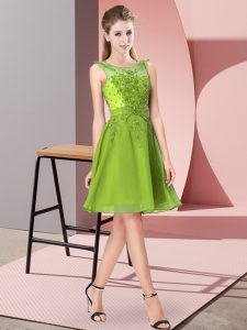 Knee Length Damas Dress Scoop Sleeveless Zipper