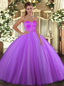 On Sale Floor Length Eggplant Purple Quinceanera Gowns Sweetheart Sleeveless Lace Up