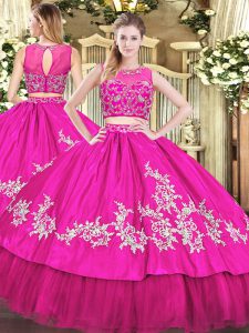 Top Selling Scoop Sleeveless Tulle Quinceanera Dresses Beading and Appliques Zipper