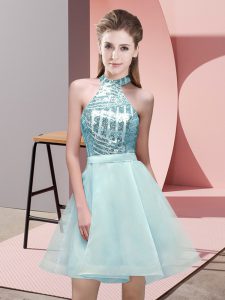 Popular Sleeveless Backless Mini Length Sequins Vestidos de Damas