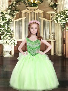 Sleeveless Beading Lace Up Pageant Dress Womens