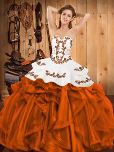 Dynamic Sleeveless Embroidery and Ruffles Lace Up Vestidos de Quinceanera