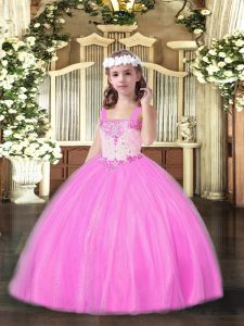 Sleeveless Beading Lace Up Evening Gowns