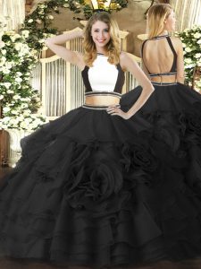 Glorious Sleeveless Zipper Floor Length Ruffled Layers 15th Birthday Dress