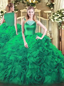 Floor Length Zipper 15th Birthday Dress Turquoise for Sweet 16 and Quinceanera with Beading