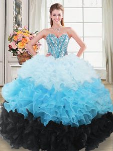 Floor Length Ball Gowns Sleeveless Multi-color 15 Quinceanera Dress Lace Up