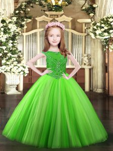 Scoop Zipper Beading Little Girls Pageant Dress Wholesale Sleeveless