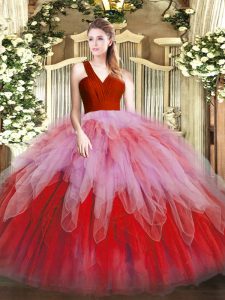 Multi-color Sleeveless Ruffles Floor Length Quinceanera Dresses