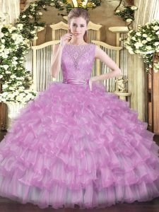 Custom Designed Floor Length Ball Gowns Sleeveless Lilac Ball Gown Prom Dress Backless