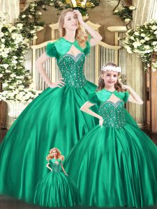 Organza Sleeveless Floor Length Quinceanera Gown and Beading