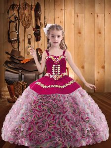 Latest Floor Length Ball Gowns Sleeveless Multi-color Pageant Dress for Girls Zipper