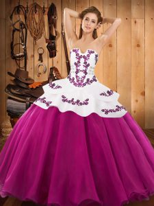 New Arrival Floor Length Ball Gowns Sleeveless Fuchsia Ball Gown Prom Dress Lace Up