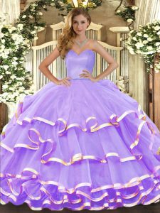Excellent Sleeveless Lace Up Floor Length Ruffled Layers Sweet 16 Quinceanera Dress
