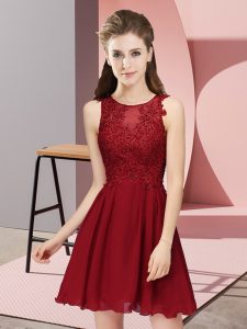 Clearance Chiffon Sleeveless Mini Length Dama Dress for Quinceanera and Appliques