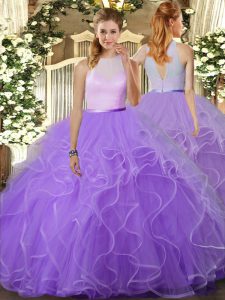 Luxurious Sleeveless Beading and Ruffles Backless Quinceanera Gown