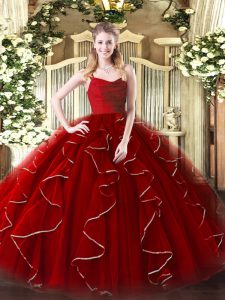 Hot Selling Sleeveless Zipper Floor Length Ruffles 15 Quinceanera Dress