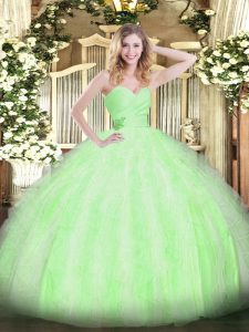Gorgeous Beading and Ruffles Quinceanera Dress Lace Up Sleeveless Floor Length