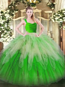 Fancy Floor Length Ball Gowns Sleeveless Multi-color Quinceanera Dresses Zipper