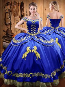 Satin and Organza Sleeveless Floor Length Sweet 16 Quinceanera Dress and Beading and Embroidery