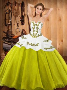 Artistic Sleeveless Embroidery Lace Up 15th Birthday Dress