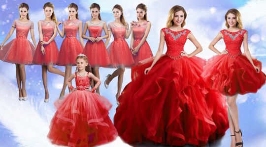 Floor Length Lace Up 15 Quinceanera Dress Wine Red for Military Ball and Sweet 16 and Quinceanera with Beading and Ruffles