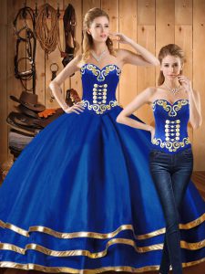 Wonderful Sleeveless Embroidery Lace Up Quinceanera Dress