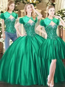Custom Designed Sleeveless Beading Lace Up Sweet 16 Quinceanera Dress