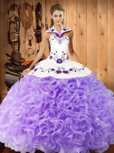 Comfortable Sleeveless Embroidery Lace Up Vestidos de Quinceanera
