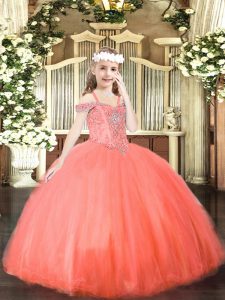 Sleeveless Beading Lace Up Pageant Dress for Womens