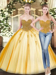 Attractive Sleeveless Beading and Appliques Lace Up Sweet 16 Quinceanera Dress
