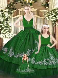 Best Selling Sleeveless Beading and Appliques Zipper Quinceanera Gowns