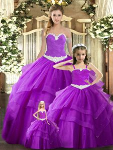 Sleeveless Ruching Lace Up Sweet 16 Dress