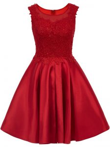 Ideal Sleeveless Zipper Mini Length Lace Damas Dress
