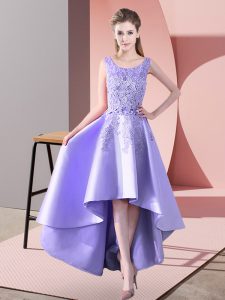Most Popular Sleeveless Zipper High Low Lace Quinceanera Court Dresses