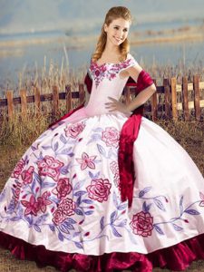 Best Embroidery Sweet 16 Dress Fuchsia Lace Up Sleeveless Floor Length