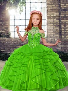 Sleeveless Tulle Lace Up Kids Pageant Dress