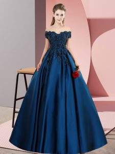 Navy Blue 15 Quinceanera Dress Sweet 16 and Quinceanera with Lace Off The Shoulder Sleeveless Zipper