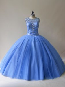 Sleeveless Beading Lace Up 15th Birthday Dress